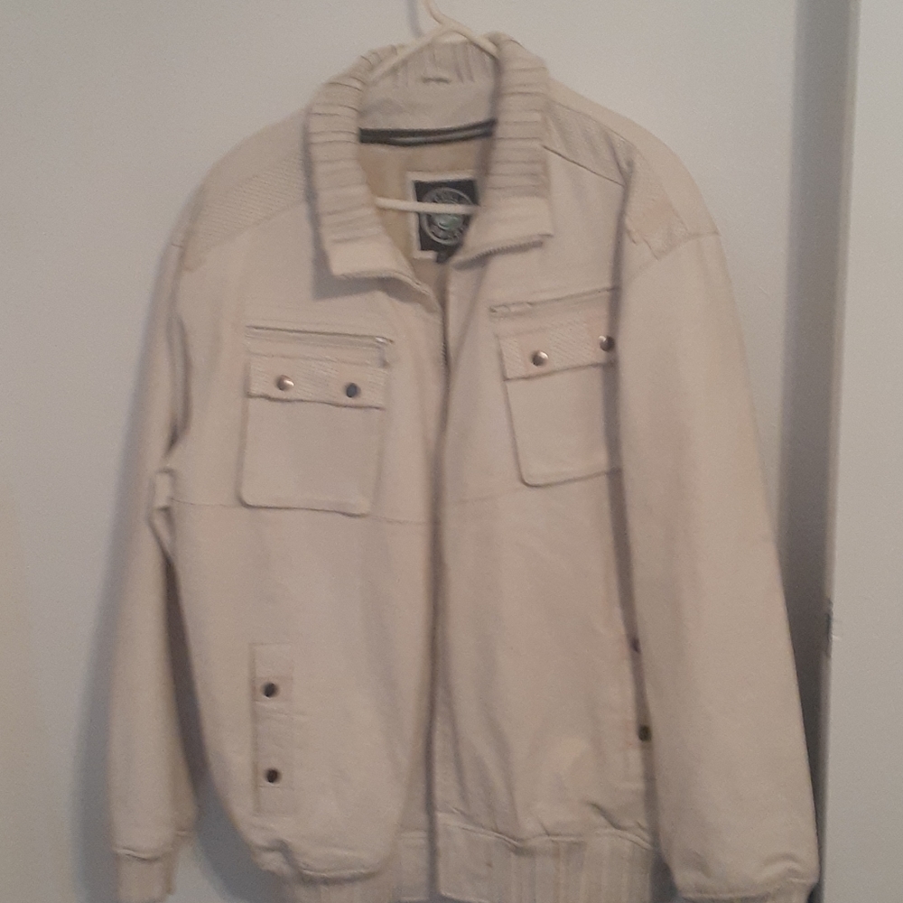 White leather jacket
